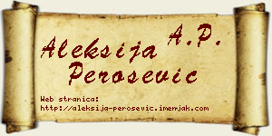 Aleksija Perošević vizit kartica